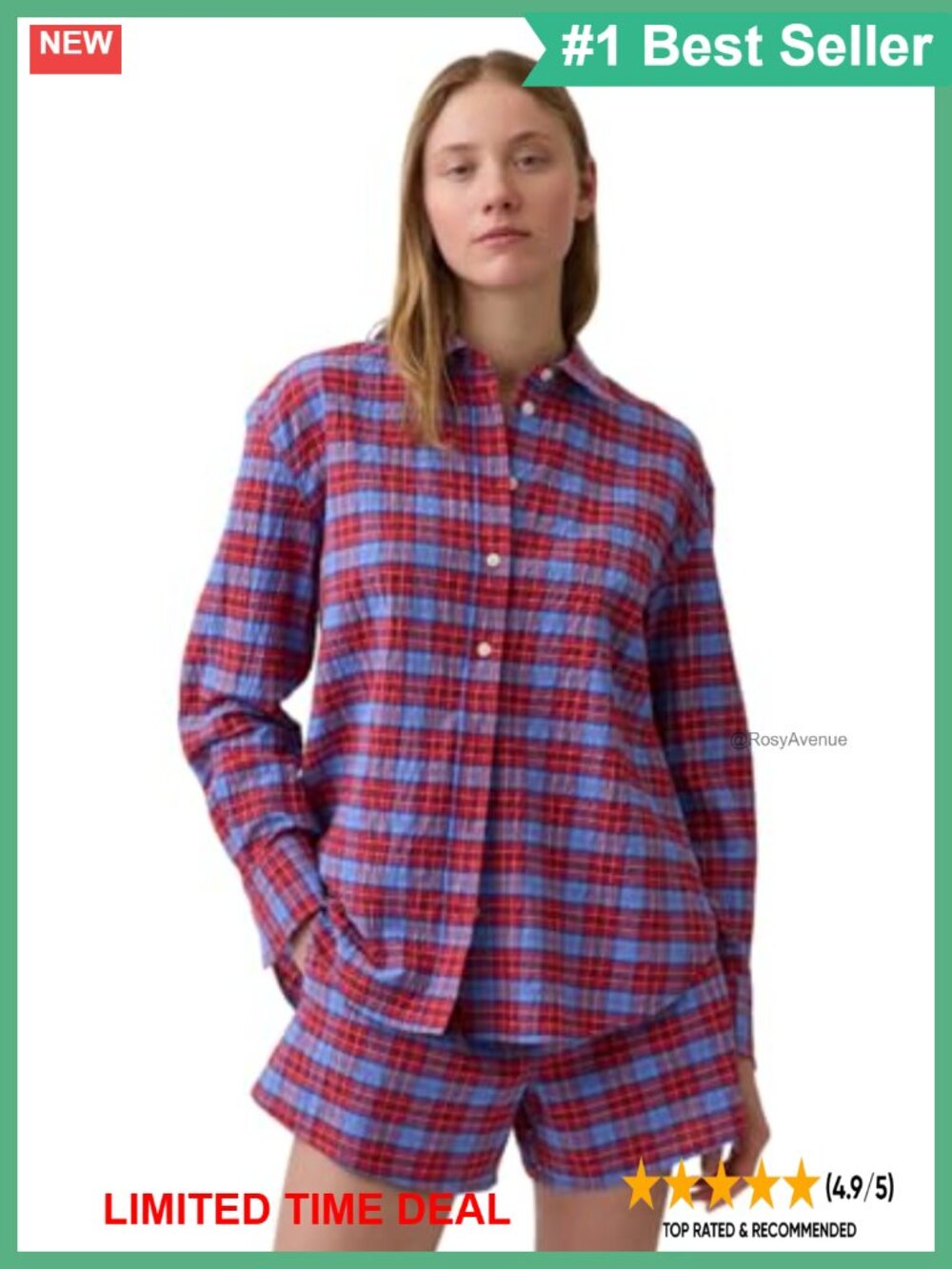 GAP Woven Big Shirt Short Sleeve Button Down Blouse